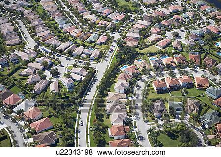 aerial view of housing community View Large Photo Image Stock Photo - aerial view of housing community. Fotosearch
