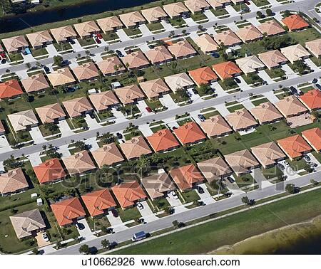 aerial view of housing community View Large Photo Image Stock Photograph - aerial view of housing community. Fotosearch