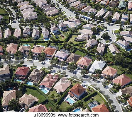 Stock Photography - aerial view of housing community. Fotosearch