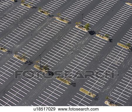 Stock Photo - aerial view of parking lot, spaces. Fotosearch