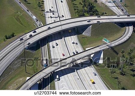 aerial view of roadway, highway View Large Photo Image Picture - aerial view of roadway, highway. Fotosearch