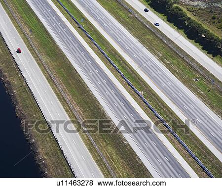 Stock Photo - aerial view of roadway, highway. Fotosearch