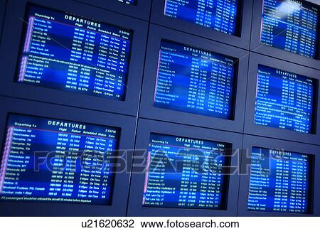 Airport arrival and departure information monitors View Large Photo Image Stock Image - Airport arrival and departure information monitors. Fotosearch