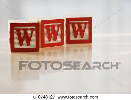 Stock Photo - Alphabet blocks forming ”WWW”. Fotosearch