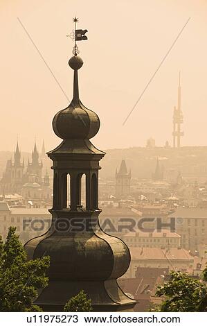 Stock Image - Architectural tower and city. Fotosearch