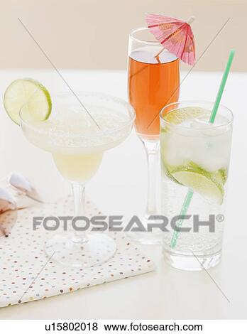 Stock Photo - Assorted mixed drinks. Fotosearch