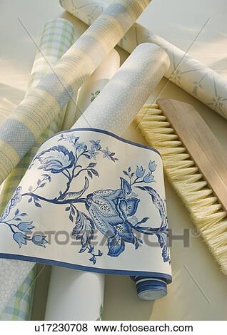 Assorted wallpaper and brush View Large Photo Image Stock Photo - Assorted wallpaper and brush. Fotosearch