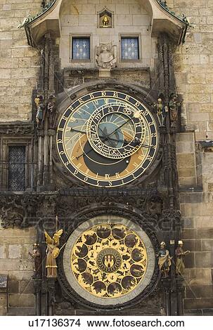 Picture - Astrological clock and tower. Fotosearch