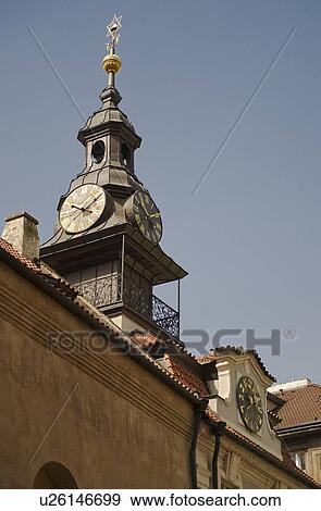 Stock Photo - Backwards clock in Jewish Quarter of Prague. Fotosearch