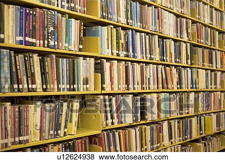 books on library shelves View Large Photo Image Stock Photo - books on library shelves. Fotosearch