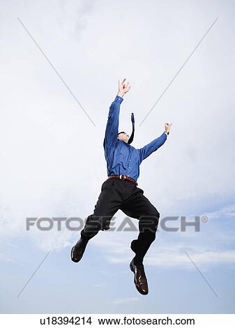 Picture - Businessman in mid-air. Fotosearch