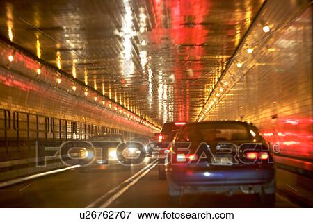 Stock Photo - cars in tunnel, . Fotosearch