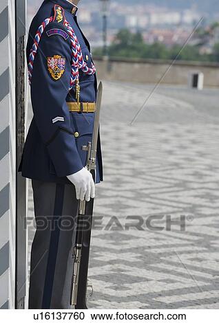 Stock Image - Castle guard on duty. Fotosearch