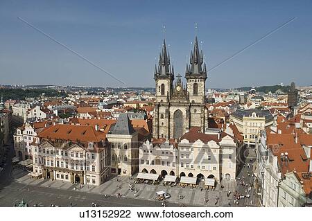 Stock Image - Church and cityscape. Fotosearch