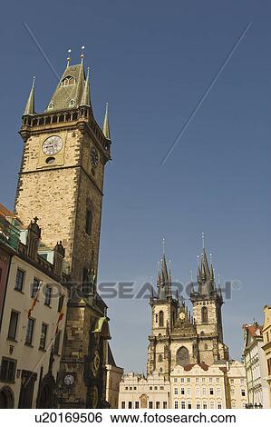 Church and clock tower View Large Photo Image Stock Photograph - Church and clock tower. Fotosearch