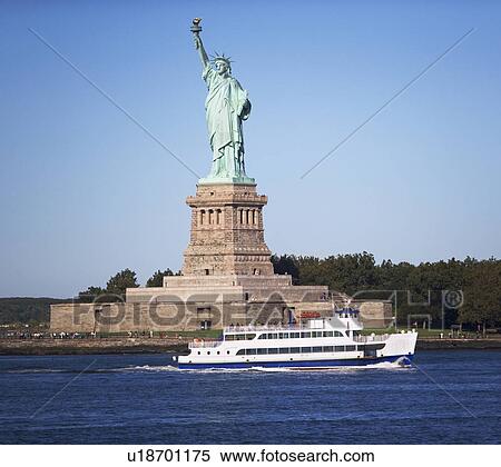 Circle Line cruising past Statue of Liberty, New York, United States View Large Photo Image Stock Photography - Circle Line cruising past Statue of Liberty, New York, United States. Fotosearch