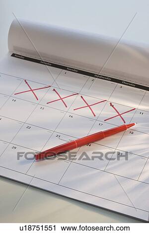 Close up calendar with days marked off View Large Photo Image Stock Image - Close up calendar with days marked off. Fotosearch