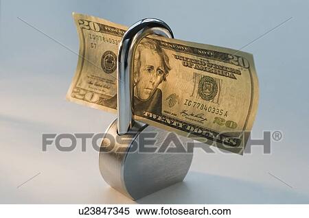 Close up lock and dollar bill View Large Photo Image Stock Photography - Close up lock and dollar bill. Fotosearch