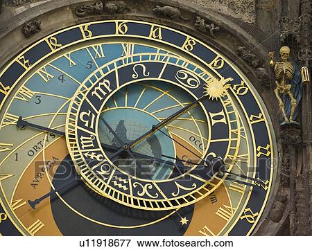 Stock Photo - Close up of astrological clock. Fotosearch