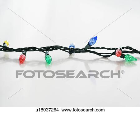 Picture - Close up of Christmas lights. Fotosearch
