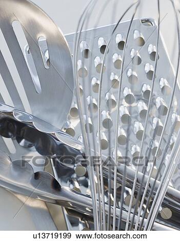 Stock Photo - Close up of cooking utensils. Fotosearch