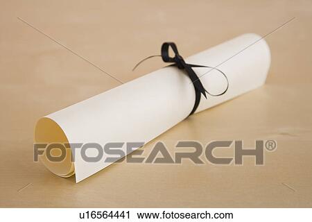 Stock Image - Close up of diploma. Fotosearch