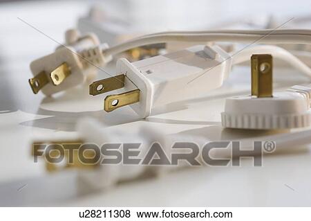 Close up of electrical plugs View Large Photo Image Stock Photo - Close up of electrical plugs. Fotosearch