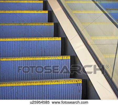Stock Photography - Close up of escalator, New York City, New York, United States. Fotosearch