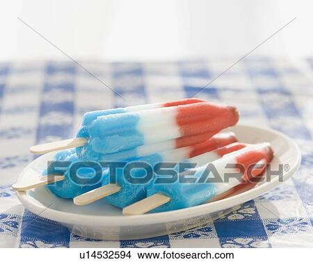 Close up of ice pops on plate View Large Photo Image Picture - Close up of ice pops on plate. Fotosearch