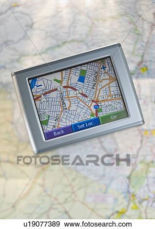 Close up of navigational system and map View Large Photo Image Stock Photo - Close up of navigational system and map. Fotosearch