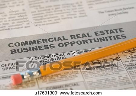 Close up of pencil and real estate newspaper ads View Large Photo Image Stock Photo - Close up of pencil and real estate newspaper ads. Fotosearch