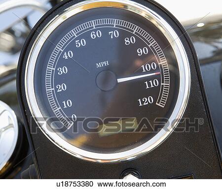 Stock Image - Close up of speedometer. Fotosearch