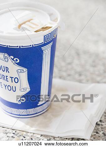 Picture - Close up of take out coffee. Fotosearch