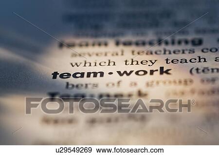 Close up of teamwork definition View Large Photo Image Stock Photo - Close up of teamwork definition. Fotosearch
