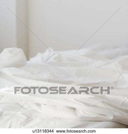 Close up of unmade bed View Large Photo Image Picture - Close up of unmade bed. Fotosearch