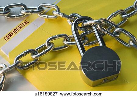 Confidential file locked with chain View Large Photo Image Stock Photo - Confidential file locked with chain. Fotosearch