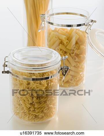 Stock Photography - Containers of pasta. Fotosearch