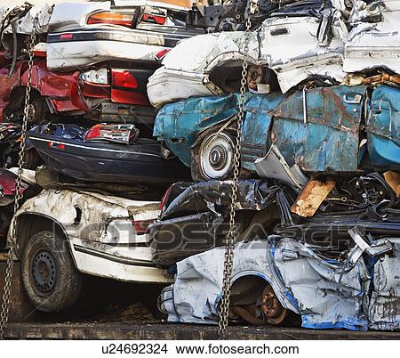 crushed old cars View Large Photo Image Picture - crushed old cars. Fotosearch