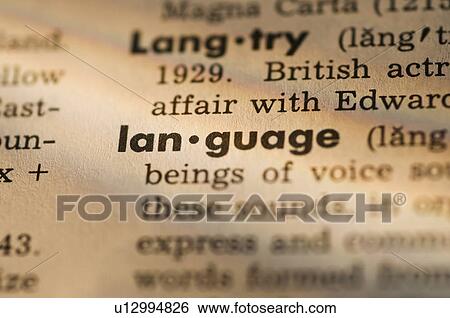 Stock Photograph - Definition of language in dictionary. Fotosearch