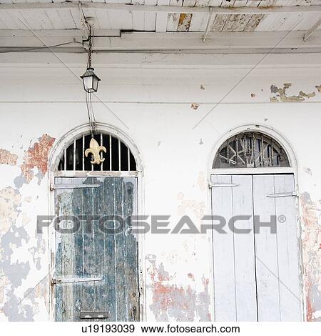 Stock Photo - Doorways, French Quarter, New Orleans, Louisiana, United States. Fotosearch