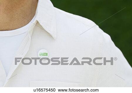 Eco-friendly button on man’s shirt View Large Photo Image Stock Image - Eco-friendly button on man’s shirt. Fotosearch