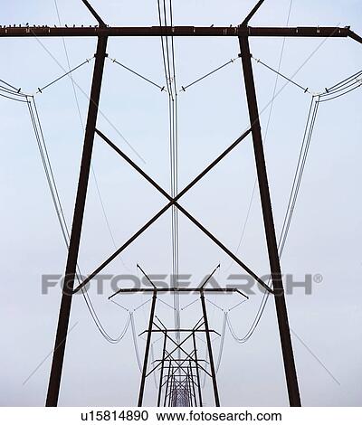 Stock Image - electric poles. Fotosearch