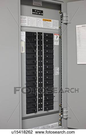 Stock Image - Electrical circuit breaker. Fotosearch