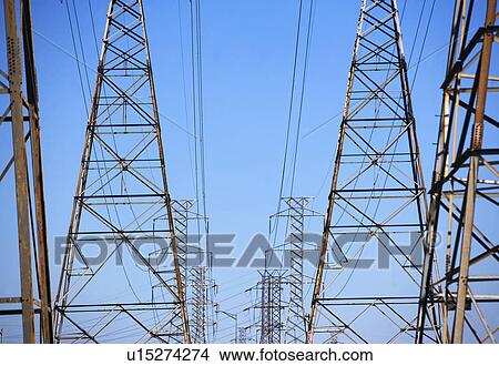 Electricity pylons View Large Photo Image Picture - Electricity pylons. Fotosearch