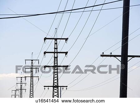 Electricity pylons View Large Photo Image Picture - Electricity pylons. Fotosearch