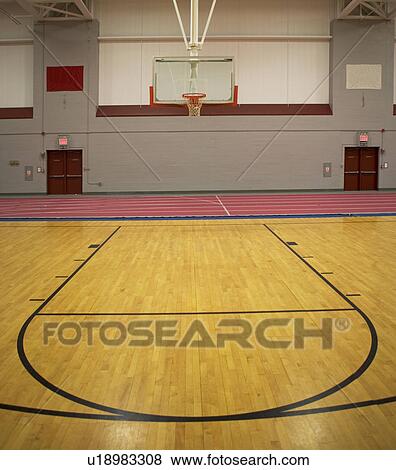 Empty basketball court View Large Photo Image Stock Photo - Empty basketball court. Fotosearch