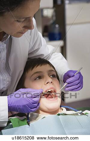 Female dentist examining patient View Large Photo Image Stock Photo - Female dentist examining patient. Fotosearch