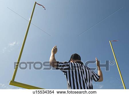 Football referee calling field goal View Large Photo Image Picture - Football referee calling field goal. Fotosearch