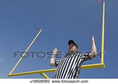 Football referee calling field goal View Large Photo Image Stock Image - Football referee calling field goal. Fotosearch