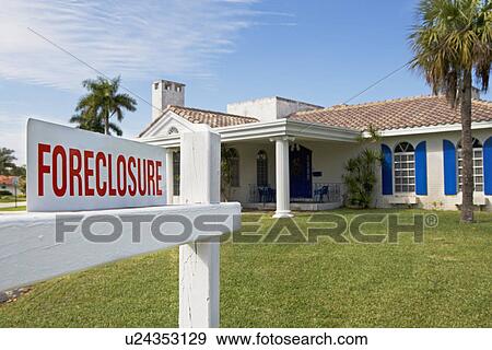 Stock Photo - foreclosure sign, real estate. Fotosearch